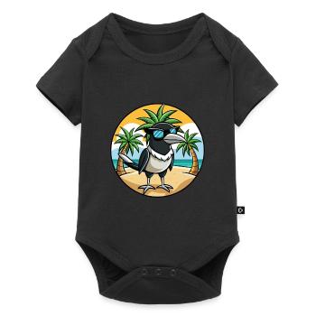 Magpie Drôle Dessin Animé Plage De Plage Lunettes Cool - Body à manches courtes Premium Bébé - noir - Devant