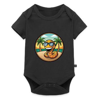 Serpent Drôle Dessin Animé Plage D’été Lunettes De Soleil Cool - Body à manches courtes Premium Bébé - noir - Devant