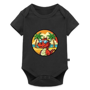 Dragon Funny Cartoon Summer Beach Sunglasses Cool - Baby Premium short-sleeve bodysuit - black - Front