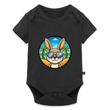 Rabbit Funny Cartoon Summer Beach Sunglasses Cool - Baby Premium short-sleeve bodysuit - black - Front