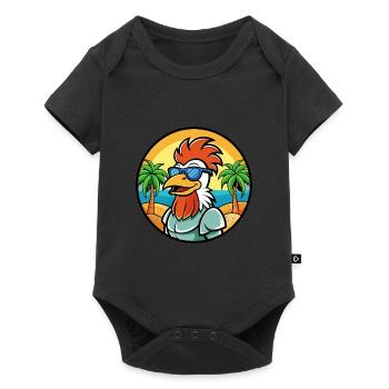 Coq Drôle Dessin Animé Plage D’été Lunettes De Soleil Cool - Body à manches courtes Premium Bébé - noir - Devant