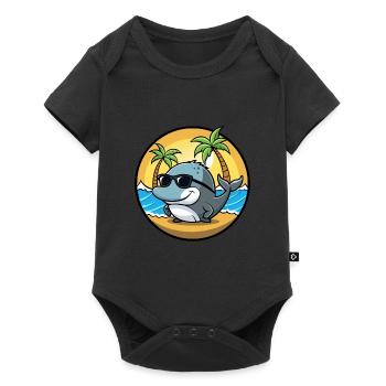 Baleine Drôle Dessin Animé Plage D’été Lunettes De Soleil Cool - Body à manches courtes Premium Bébé - noir - Devant