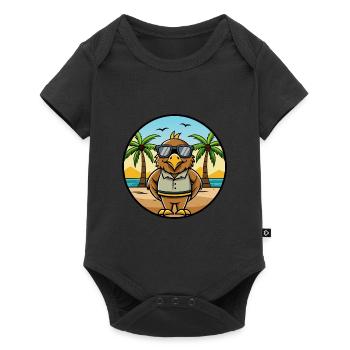 Hawk Lustige Cartoon Sommer Strand Sonnenbrille Aufkleber - Baby Premium Kurzarmbody - Schwarz - Vorne