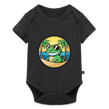 Lézard Drôle Dessin Animé Plage D’été Lunettes De Soleil Cool - Body à manches courtes Premium Bébé - noir - Devant