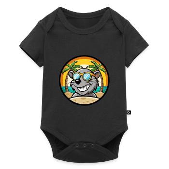 Rat Funny Cartoon Summer Beach Sunglasses Sticker - Baby Premium short-sleeve bodysuit - black - Front