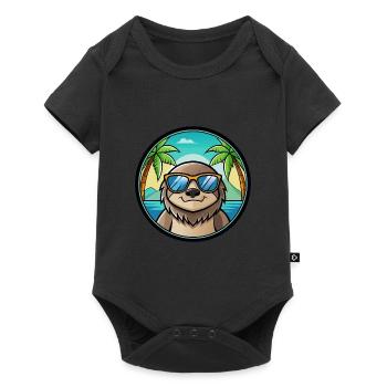 Sloth Funny Cartoon Summer Beach Sunglasses Cool - Baby Premium short-sleeve bodysuit - black - Front