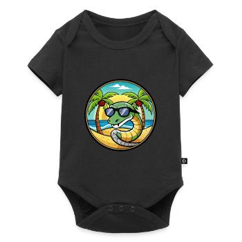 Serpent Drôle Dessin Animé Plage D’été Lunettes De Soleil Cool - Body à manches courtes Premium Bébé - noir - Devant