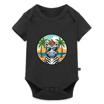 Zèbre Drôle Dessin Animé Plage D’été Lunettes De Soleil Cool - Body à manches courtes Premium Bébé - noir - Devant