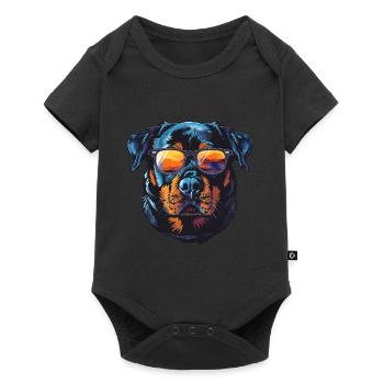 Rottweiler Dog - Baby Premium short-sleeve bodysuit - black - Front