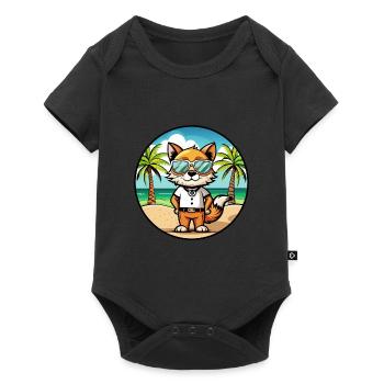 Javanais Race Dessin Animé Lunettes De Soleil Plage - Body à manches courtes Premium Bébé - noir - Devant