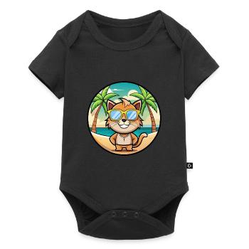 Pixie Bob Katzenrasse Cartoon Sonnenbrille Strand - Baby Premium Kurzarmbody - Schwarz - Vorne