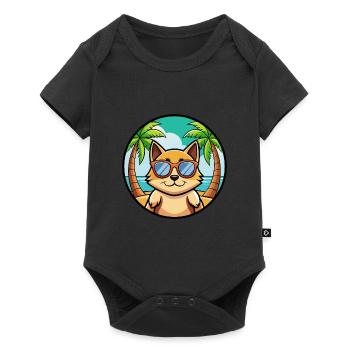 Tonkinois Race Chat Dessin Animé Lunettes De Soleil Plage - Body à manches courtes Premium Bébé - noir - Devant