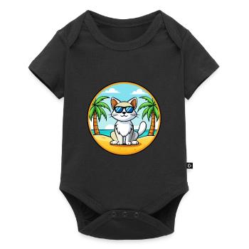 Turc Van Chat Race Dessin Animé Lunettes de Soleil Plage - Body à manches courtes Premium Bébé - noir - Devant