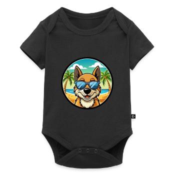 Alopekis Dog Breed Cartoon Sunglasses Beach - Baby Premium short-sleeve bodysuit - black - Front