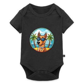 Chien Courant Andalou Race Chien Dessin Animé Lunettes De Soleil Plage - Body à manches courtes Premium Bébé - noir - Devant