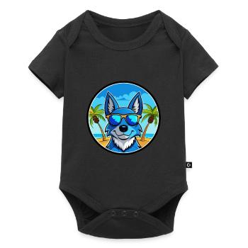 Blue Heeler Dog Breed Cartoon Sunglasses Beach - Baby Premium short-sleeve bodysuit - black - Front