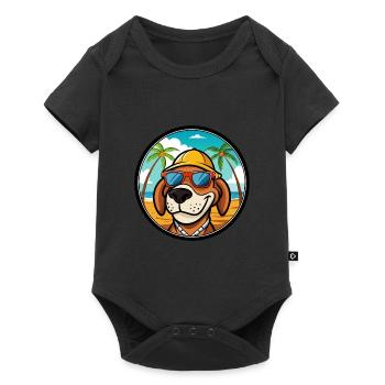 Bruno Jura Chien Chien Race Dessin Animé Lunettes De Soleil Plage - Body à manches courtes Premium Bébé - noir - Devant