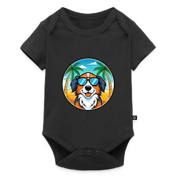 Bernese Mountain Dog Breed Cartoon Sunglass Beach - Baby Premium short-sleeve bodysuit - black - Front