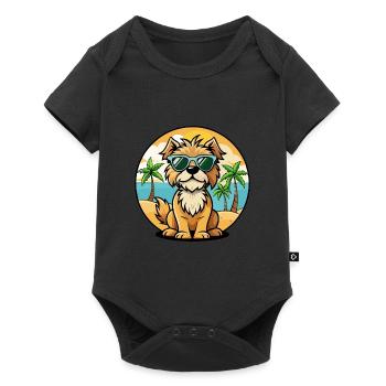 Briquet Griffon Vendeen Race de chien Cartoon Beach - Body à manches courtes Premium Bébé - noir - Devant