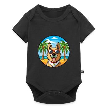 Bucovine Berger Race Dessin Animé Lunettes De Soleil Plage - Body à manches courtes Premium Bébé - noir - Devant