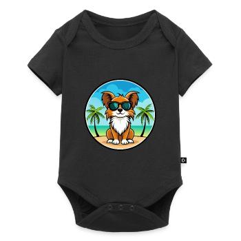 Englische Spielzeug Spaniel Hund Rasse Cartoon Sonnenbrille - Baby Premium Kurzarmbody - Schwarz - Vorne