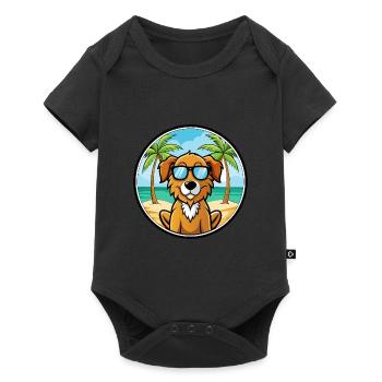 Fauve De Bretagne Dog Breed Cartoon Sunglass Beach - Baby Premium short-sleeve bodysuit - black - Front