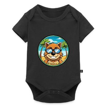 Estrela Mountain Dog Breed Cartoon Sunglass Beach - Body à manches courtes Premium Bébé - noir - Devant