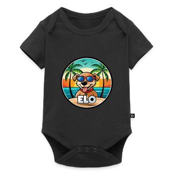 Dog Breed Cartoon Sunglasses Beach - Baby Premium short-sleeve bodysuit - black - Front