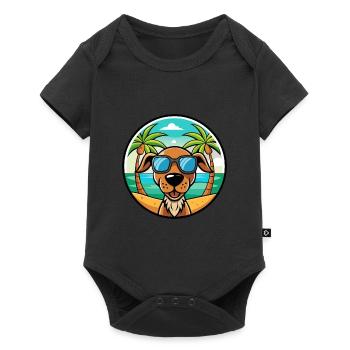 Hanover Hound Chien Race Dessin Animé Lunettes De Soleil Plage - Body à manches courtes Premium Bébé - noir - Devant