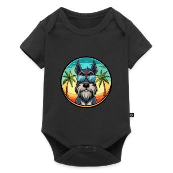 Giant Schnauzer Dog Breed Cartoon Sunglasses Beach - Baby Premium short-sleeve bodysuit - black - Front