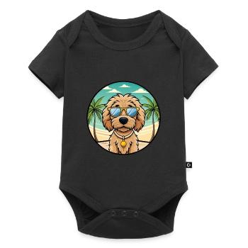 Labradoodle Dog Breed Cartoon Sunglasses Beach - Baby Premium short-sleeve bodysuit - black - Front