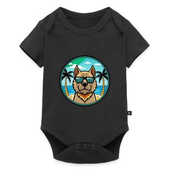 Mallorca Mastiff Dog Breed Cartoon Sunglass Beach - Baby Premium short-sleeve bodysuit - black - Front