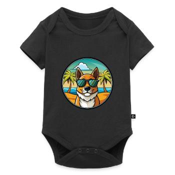 New Zealand Huntaway Dog Breed Cartoon Sunglasses - Baby Premium short-sleeve bodysuit - black - Front