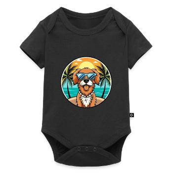 Picardy Spaniel Dog Breed Cartoon Sunglasses Beach - Baby Premium short-sleeve bodysuit - black - Front