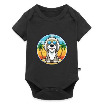 Picardie Schäferhund Rasse Cartoon Sonnenbrille Strand - Baby Premium Kurzarmbody - Schwarz - Vorne