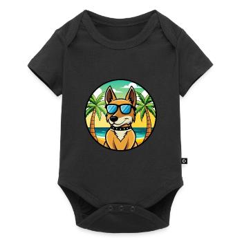Portugiesische Cattle Dog Rasse Cartoon Sonnenbrille Strand - Baby Premium Kurzarmbody - Schwarz - Vorne