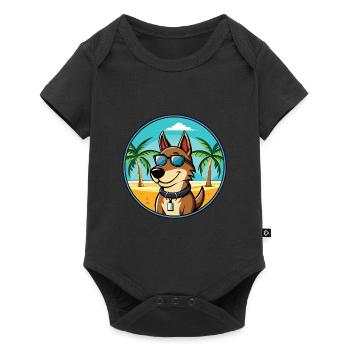 Prazsky Krysarik Hunderasse Cartoon Sonnenbrille Strand - Baby Premium Kurzarmbody - Schwarz - Vorne
