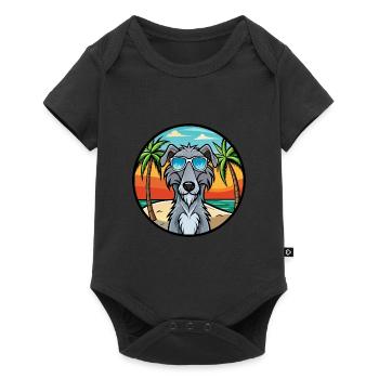 Scottish Deerhound Dog Breed Cartoon Sunglasses - Baby Premium short-sleeve bodysuit - black - Front
