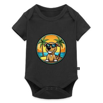 Sloughi Dog Breed Cartoon Sunglasses Beach - Baby Premium short-sleeve bodysuit - black - Front