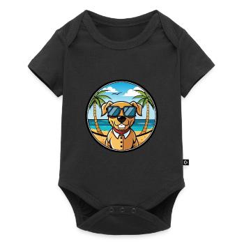 Chien du Sud Race Dessin Animé Lunettes De Soleil Plage - Body à manches courtes Premium Bébé - noir - Devant