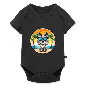 Skye Terrier Chien Race Dessin Animé Lunettes De Soleil Plage - Body à manches courtes Premium Bébé - noir - Devant