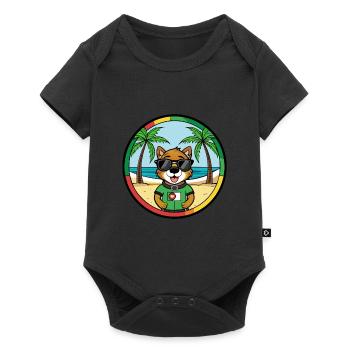 Portuguese Watchdog Breed Cartoon Sunglasses Beach - Baby Premium short-sleeve bodysuit - black - Front