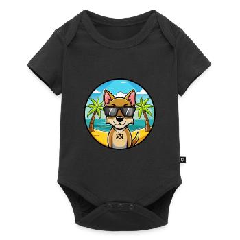 Xiasi Dog Breed Cartoon Sunglasses Beach - Baby Premium short-sleeve bodysuit - black - Front