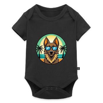 Belgian Sheepdog Breed Cartoon Sunglasses Beach - Baby Premium short-sleeve bodysuit - black - Front