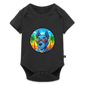 Lunettes de soleil de dessin animé Blue Thai Ridgeback Dog Breed - Body à manches courtes Premium Bébé - noir - Devant