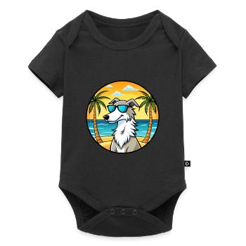 Borzoi Dog Breed Cartoon Sunglasses Beach - Baby Premium short-sleeve bodysuit - black - Front