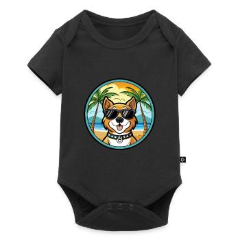 Cao De Castro Laboreiro Race De Chien Dessin Animé Plage - Body à manches courtes Premium Bébé - noir - Devant