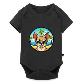 Chihuahua Dog Breed Cartoon Sunglasses Beach - Baby Premium short-sleeve bodysuit - black - Front