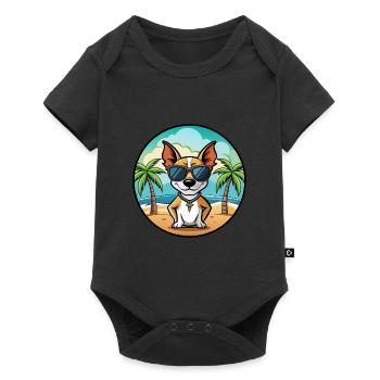 Decker Rat Terrier Dog Breed Cartoon Sunglasses - Baby Premium short-sleeve bodysuit - black - Front