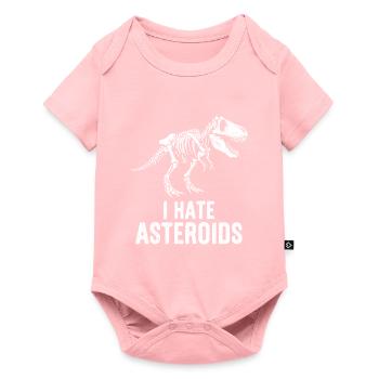 Squelette de dinosaure T-Rex disant que je déteste les astéroïdes - Body à manches courtes Premium Bébé - rose - Devant